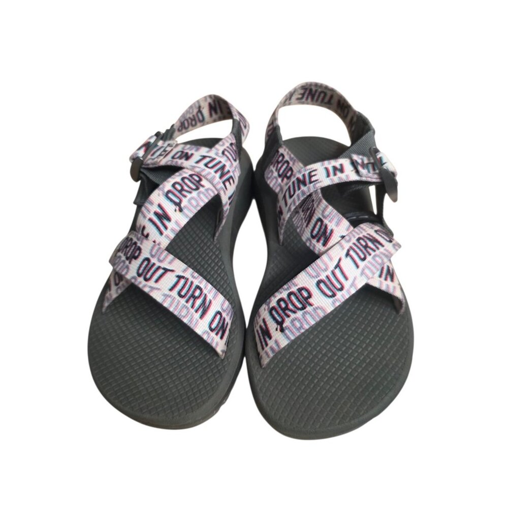 Chaco Womens Sandals 9 White Blue Sport Hiking Woodstock Outdoor